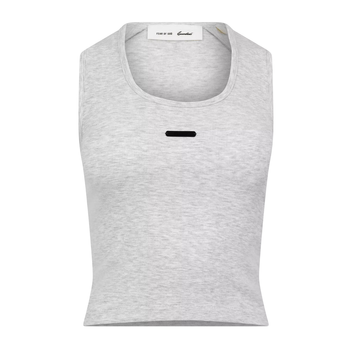 Heather Oat - Front - Fear Of God Essentials Womens-Ladies Cropped Tank Top