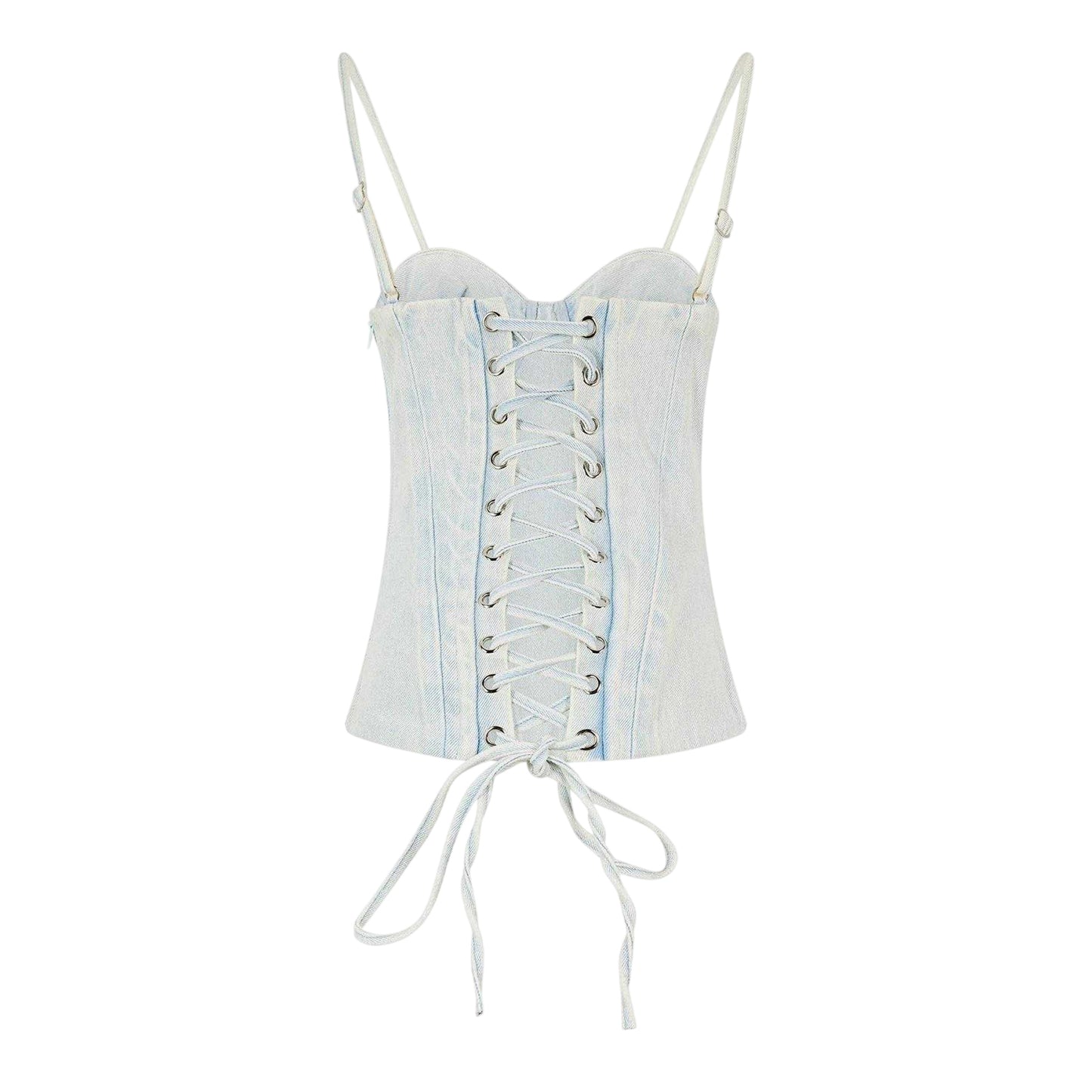 Denim - Back - Mars The Label Womens-Ladies Everly Washed Denim Corset