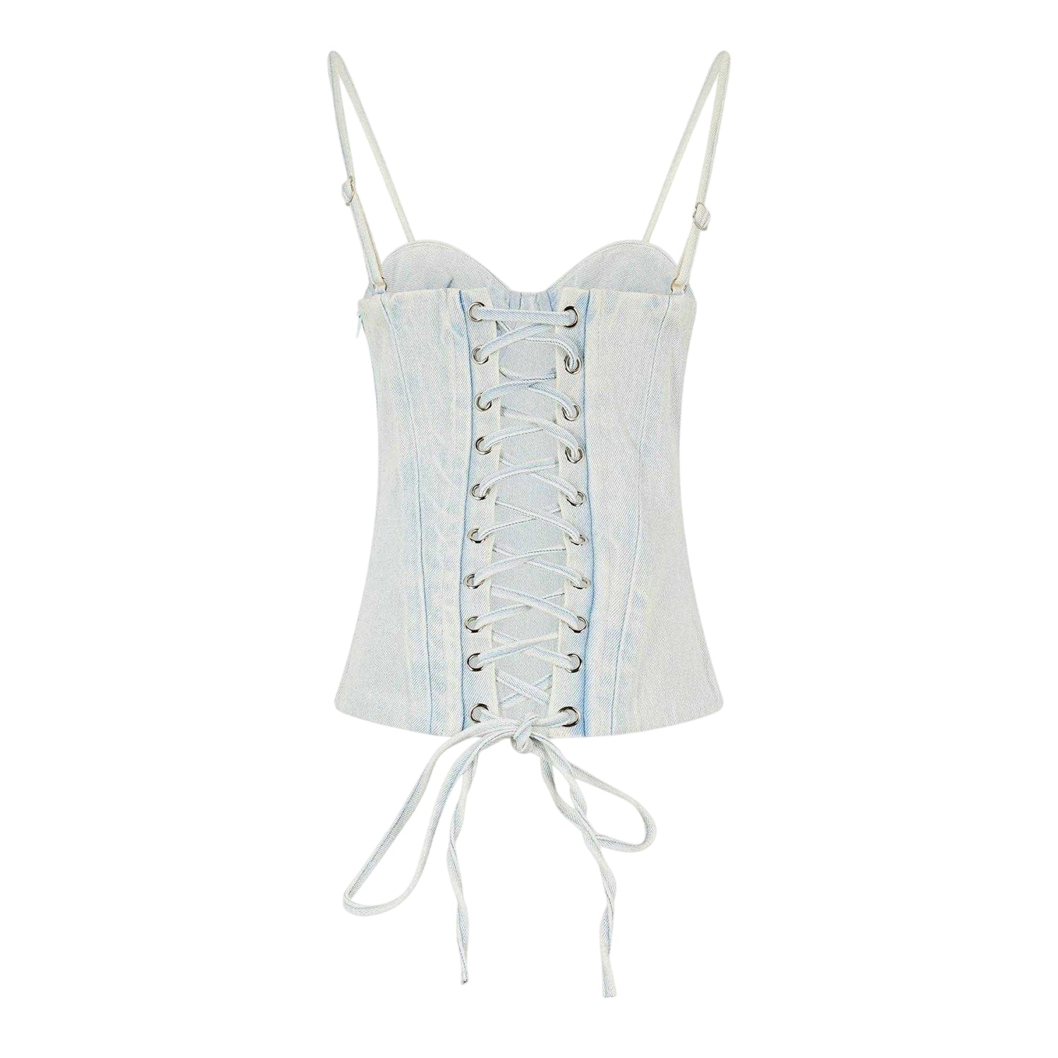 Denim - Back - Mars The Label Womens-Ladies Everly Washed Denim Corset
