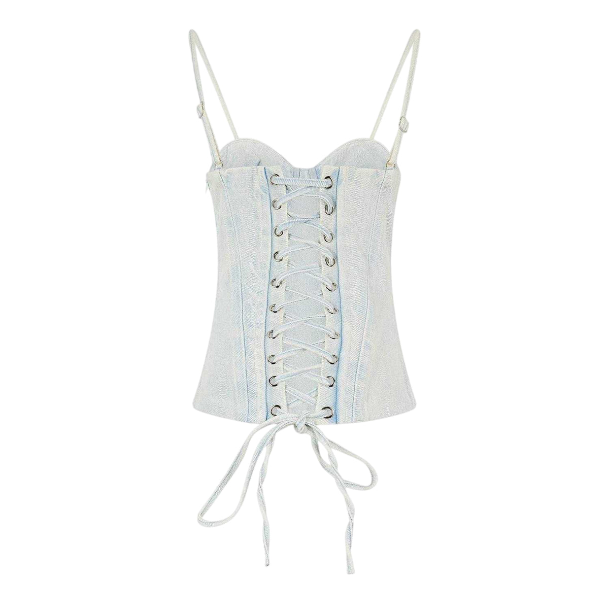 Denim - Back - Mars The Label Womens-Ladies Everly Washed Denim Corset