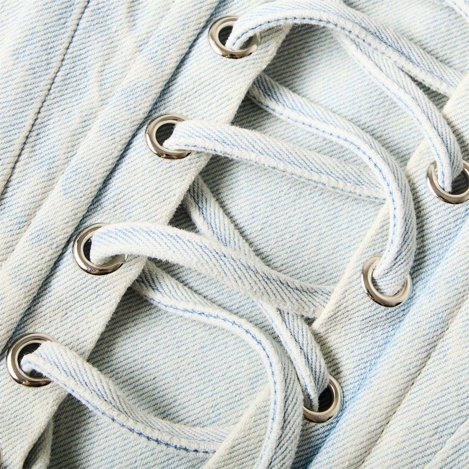 Denim - Side - Mars The Label Womens-Ladies Everly Washed Denim Corset