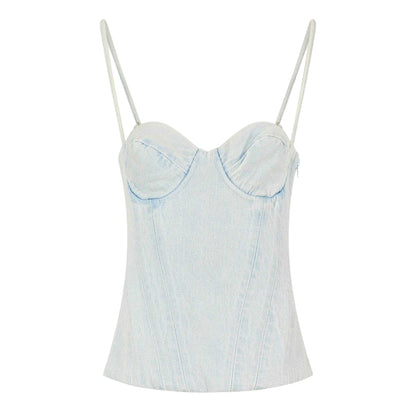 Denim - Front - Mars The Label Womens-Ladies Everly Washed Denim Corset