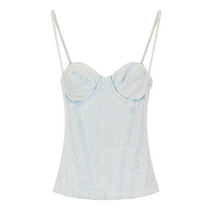 Denim - Front - Mars The Label Womens-Ladies Everly Washed Denim Corset