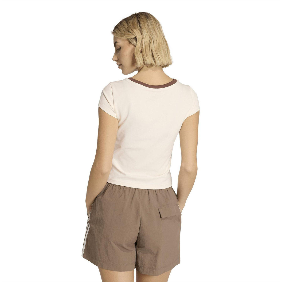 Earth - Back - Adidas Womens-Ladies Logo Outline Slim T-Shirt