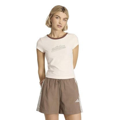 Earth - Side - Adidas Womens-Ladies Logo Outline Slim T-Shirt