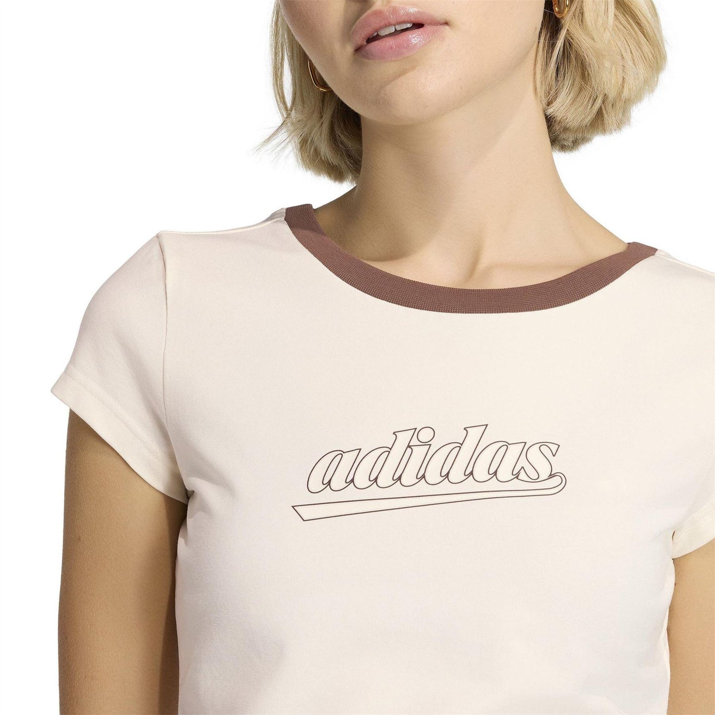 Earth - Lifestyle - Adidas Womens-Ladies Logo Outline Slim T-Shirt