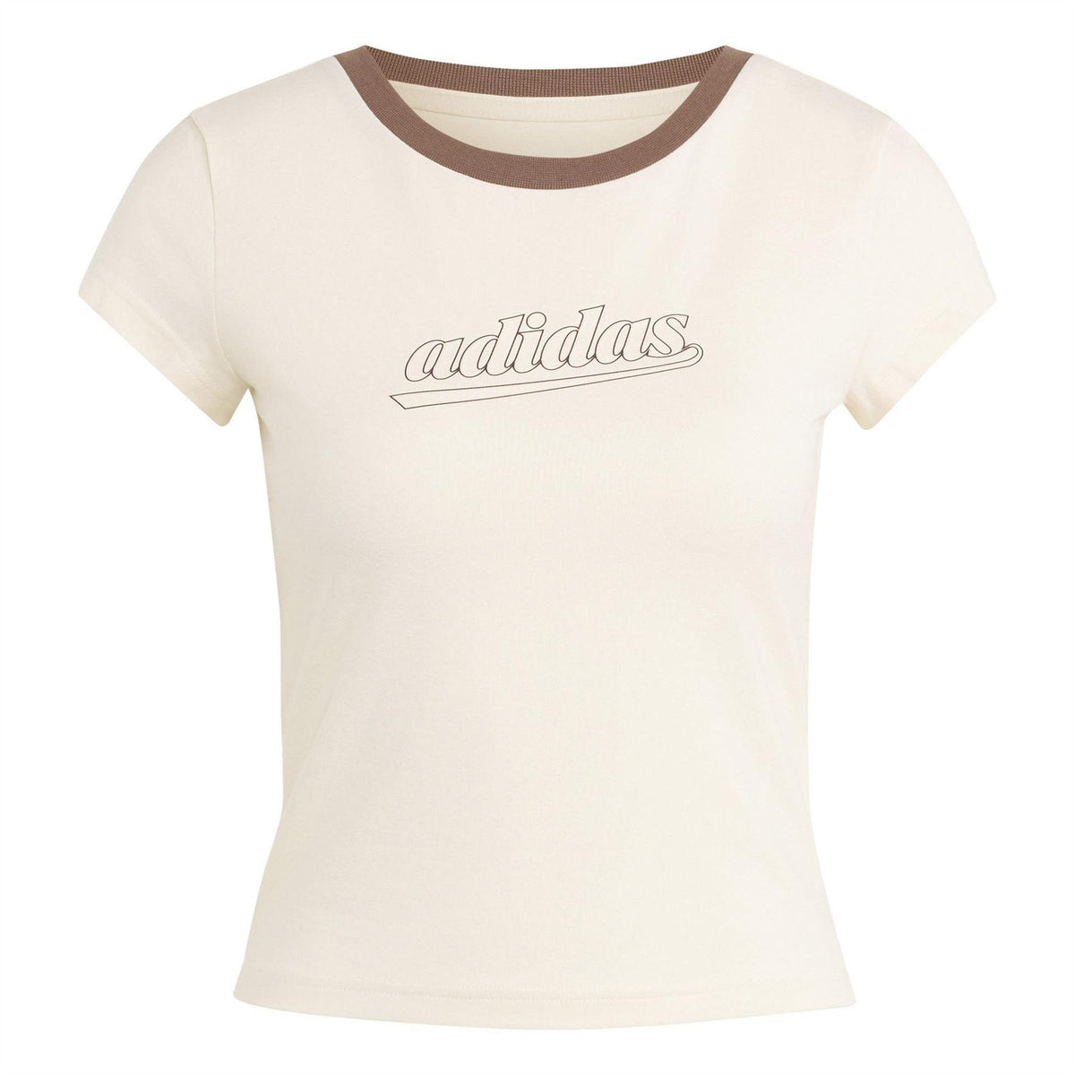 Earth - Front - Adidas Womens-Ladies Logo Outline Slim T-Shirt