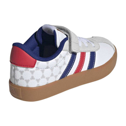 White - Back - Adidas Childrens-Kids VL Court 3.0 Leather Trainers