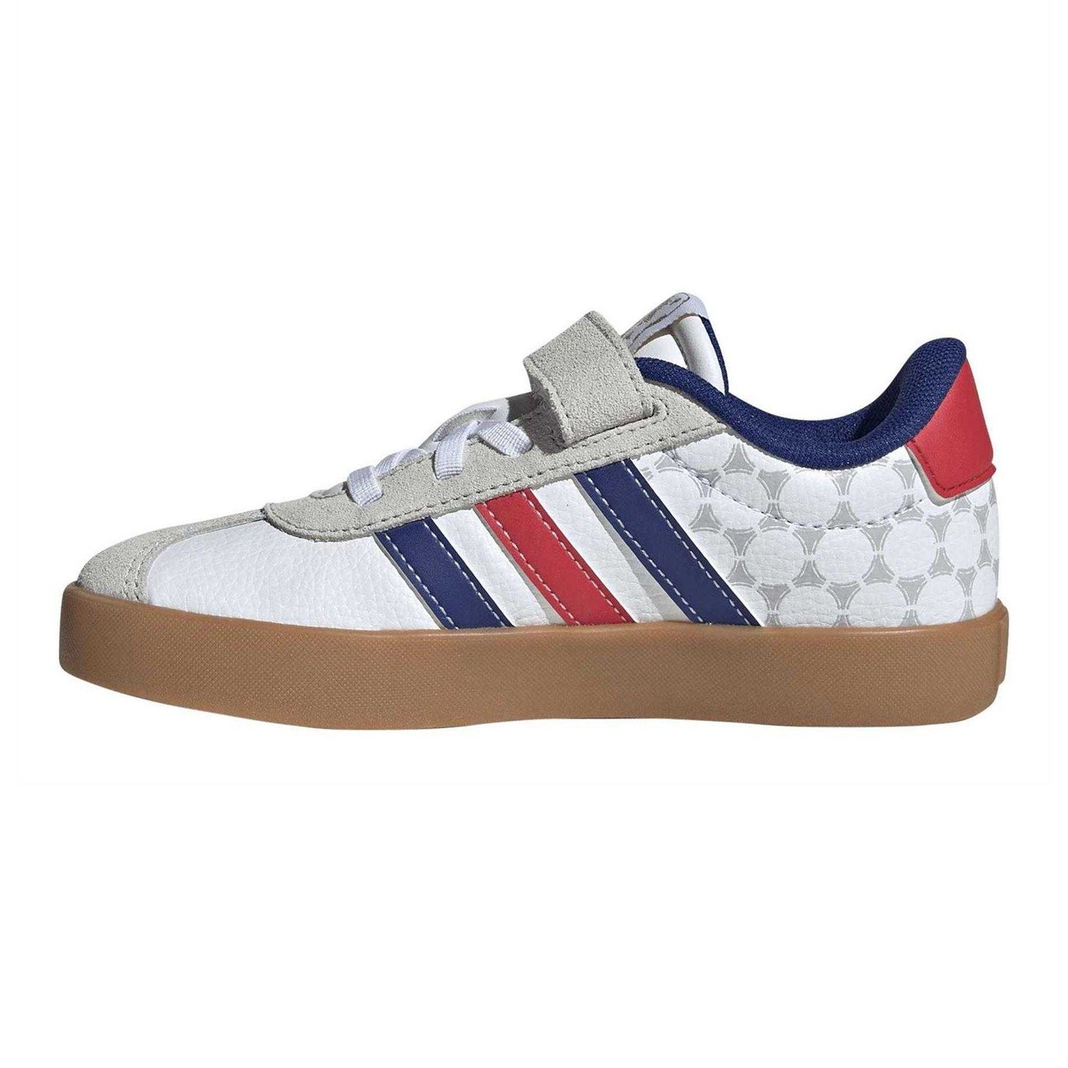 White - Side - Adidas Childrens-Kids VL Court 3.0 Leather Trainers
