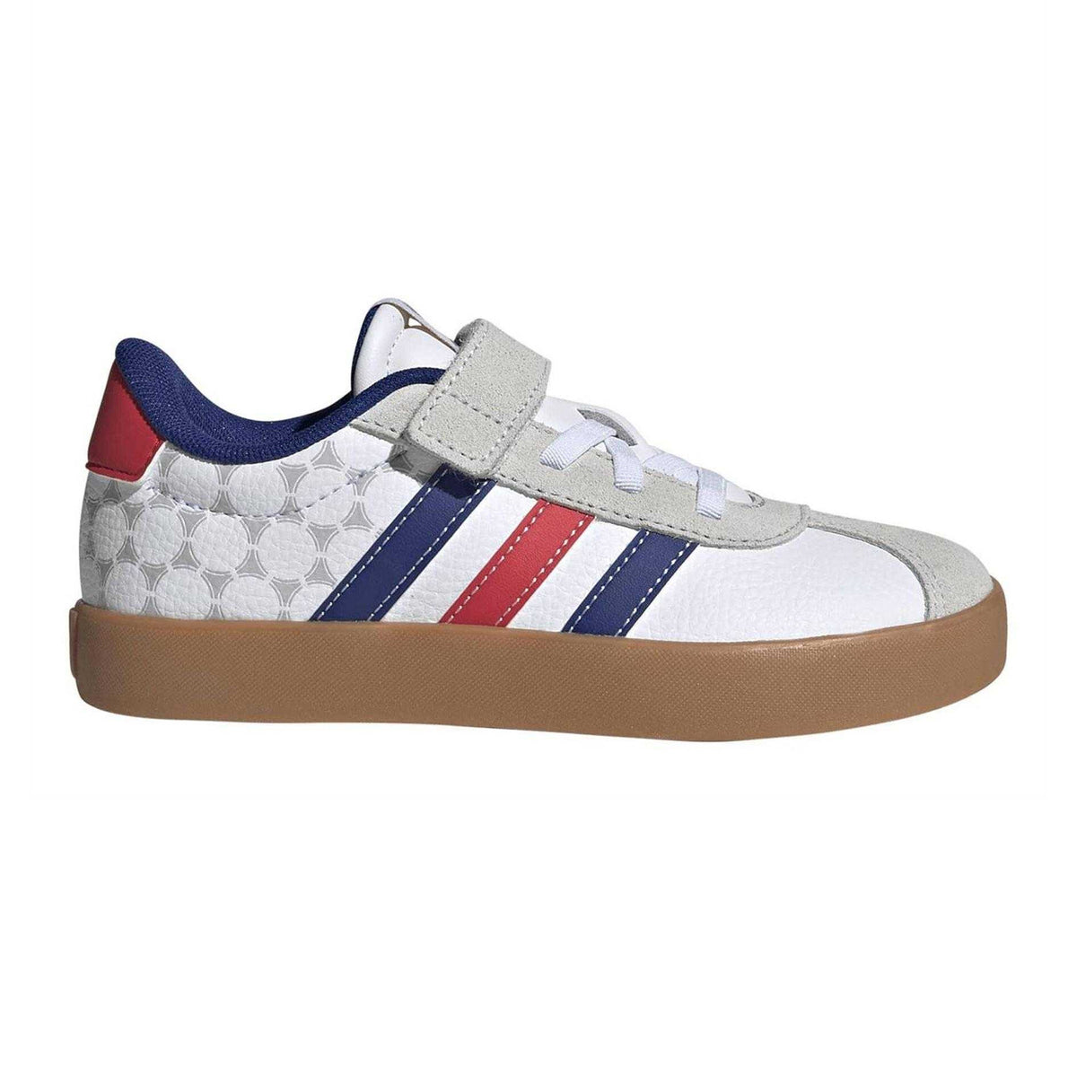 White - Front - Adidas Childrens-Kids VL Court 3.0 Leather Trainers