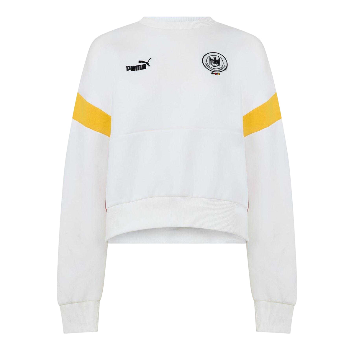 White-Black - Front - Puma Womens-Ladies Dhb Archive Crew Neck Crop Sweatshirt