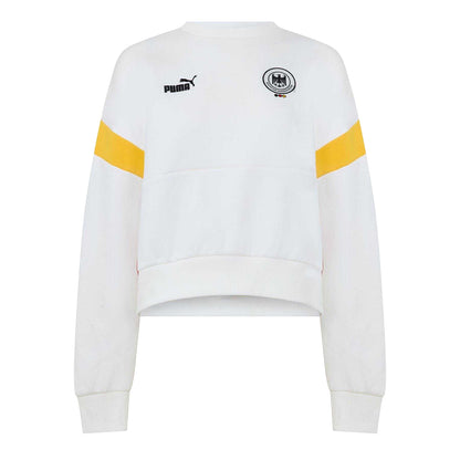 White-Black - Front - Puma Womens-Ladies Dhb Archive Crew Neck Crop Sweatshirt