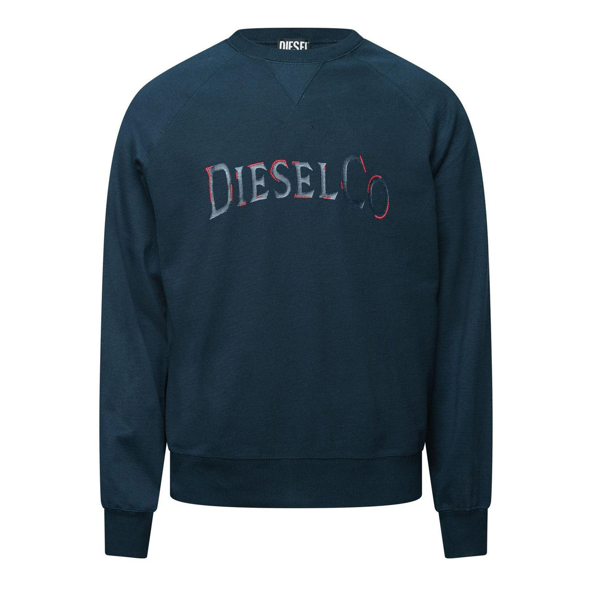 Total Eclipse - Front - Diesel Mens Waffle Knit Raglan Sweatshirt