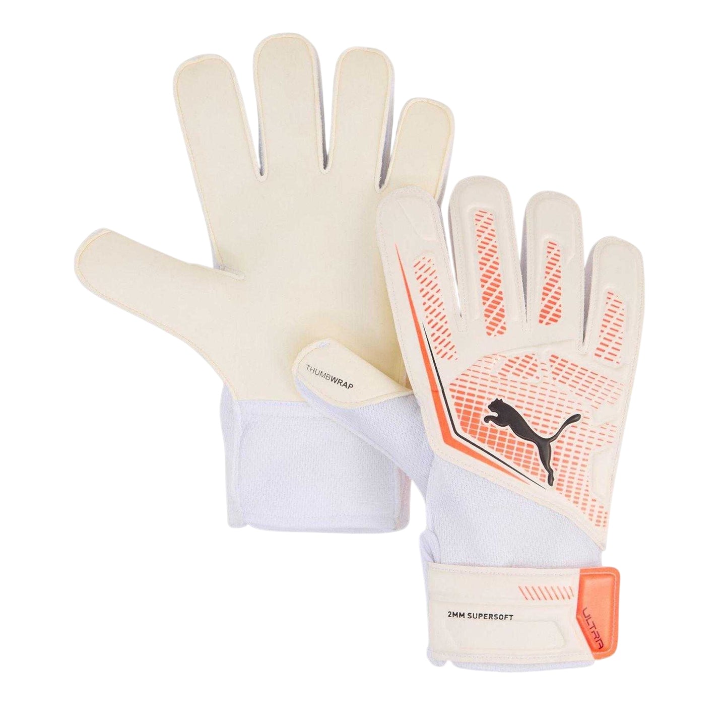 White-Red - Back - Puma Childrens-Kids Ultra Play Latex Grip Goalkeeper Gloves