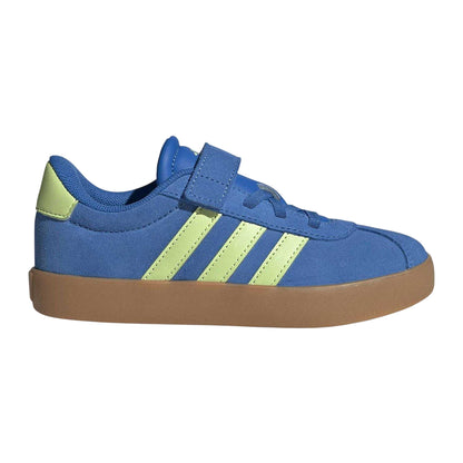 Bright Royal - Front - Adidas Childrens-Kids VL Court 3.0 Suede Flat Trainers