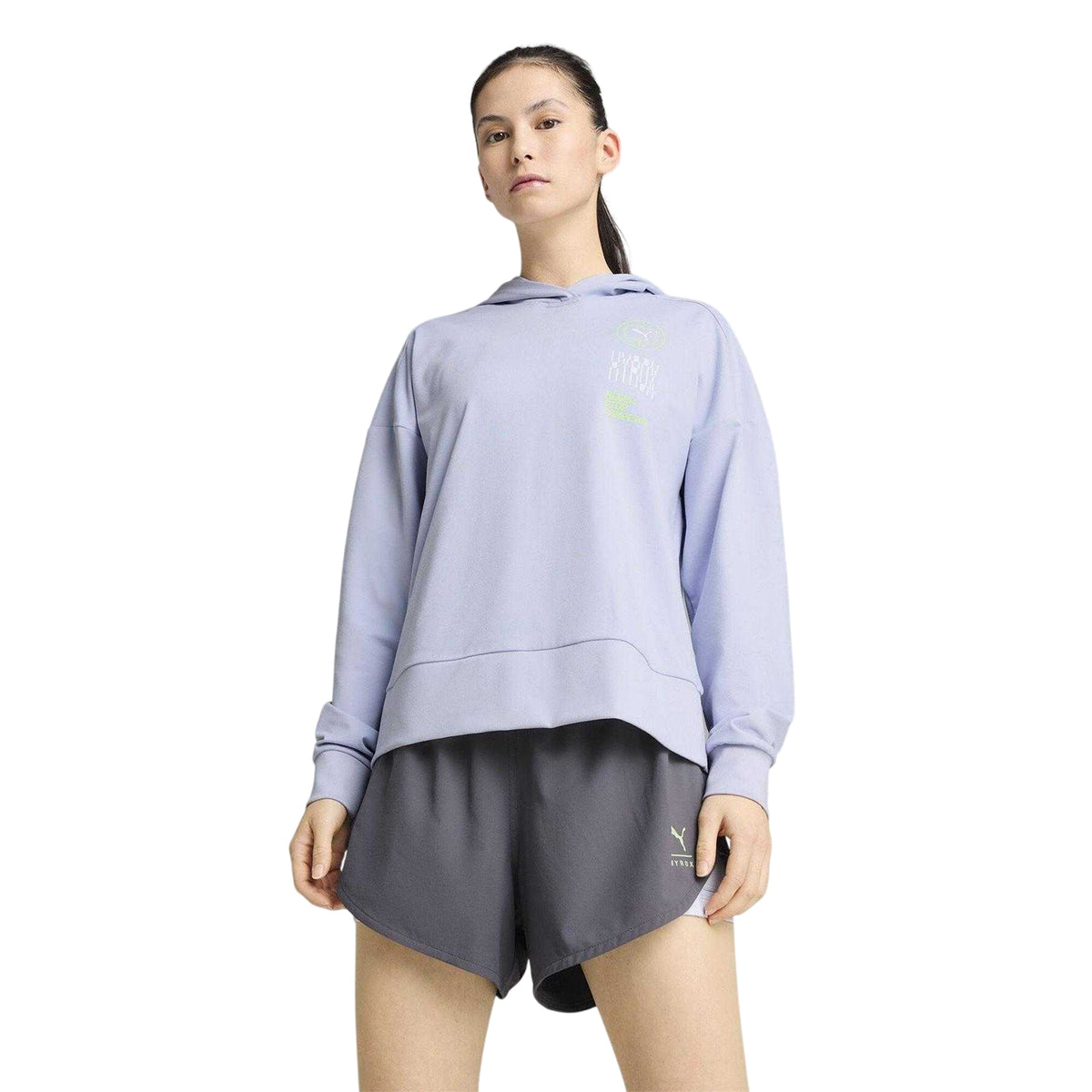 Stormy Weather - Side - Puma Womens-Ladies Hyrox Graphic Print Hoodie