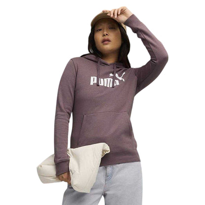 Raisin - Side - Puma Womens-Ladies No.1 Logo Fleece Overhead Hoodie