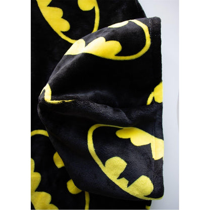 Black-Yellow - Front - Batman Childrens-Kids Logo Oversized Blanket Hoodie