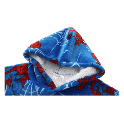 Blue - Side - Spider-Man Childrens-Kids Spider-Man Oversized Blanket Hoodie