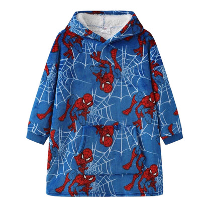 Blue - Front - Spider-Man Childrens-Kids Spider-Man Oversized Blanket Hoodie