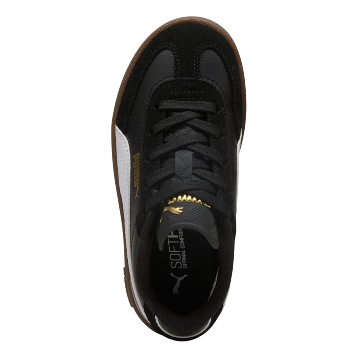 Black-White - Side - Puma Childrens-Kids Club II Era Leather Trainers