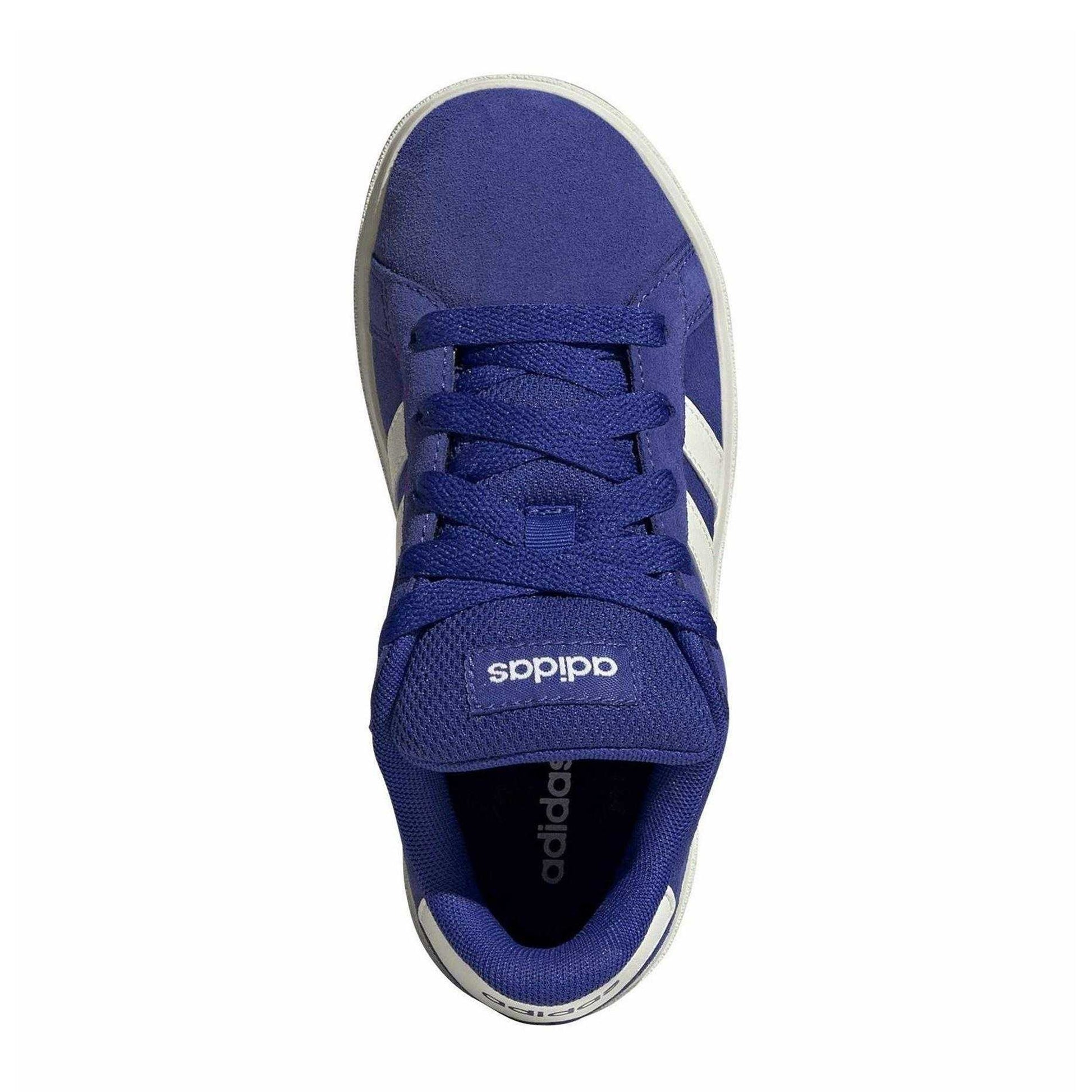 Lucid Blue - Lifestyle - Adidas Childrens-Kids Grand Court 3 Stripes Suede Flat Trainers