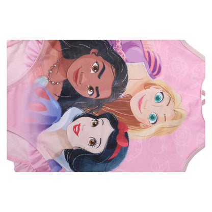 Pink - Side - Disney Princess Girls Rapunzel Moana Snow White One Piece Swimsuit