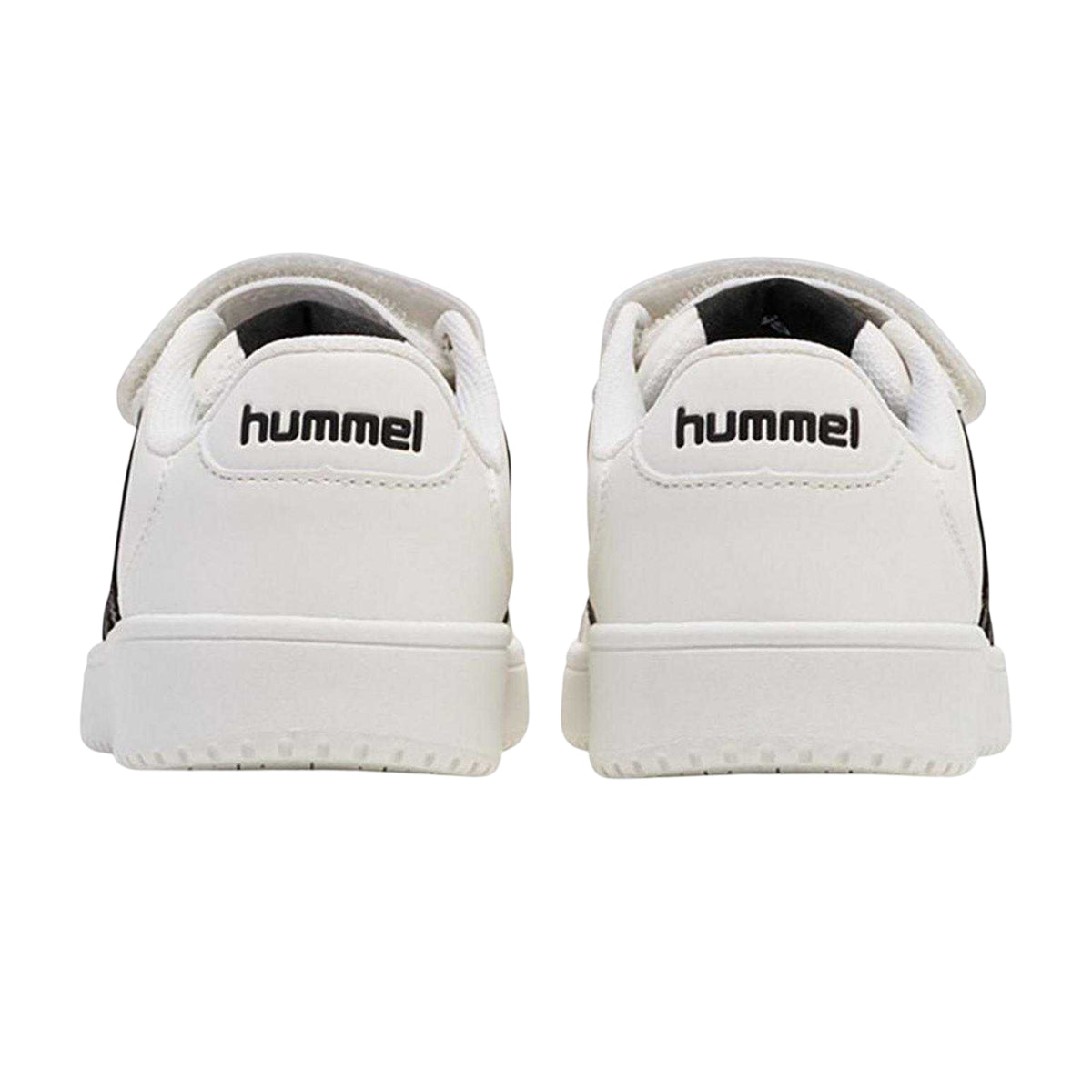 White-Black - Back - Hummel Childrens-Kids Derby Flat Court Trainers