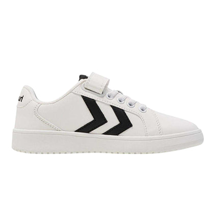 White-Black - Front - Hummel Childrens-Kids Derby Flat Court Trainers