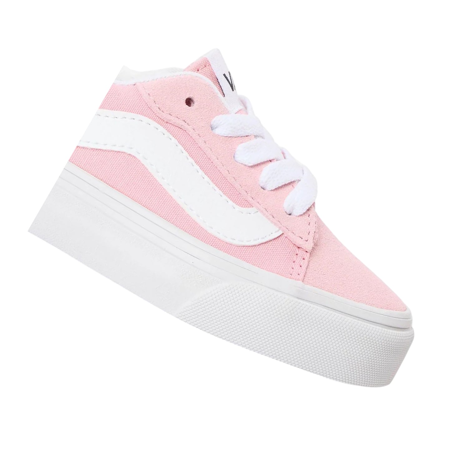 Coral Blush - Side - Vans Childrens-Kids Vero Platform Trainers