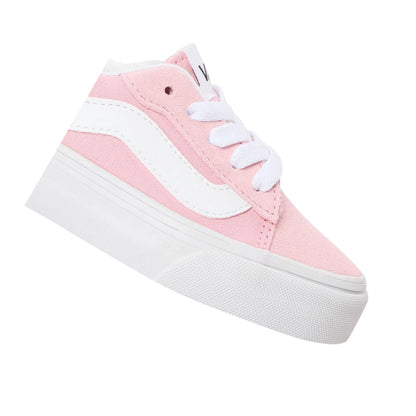 Coral Blush - Side - Vans Childrens-Kids Vero Platform Trainers