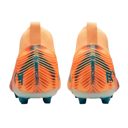 Orange-Melon - Back - Nike Childrens-Kids Zoom Mercurial Superfly 10 Academy Firm Ground Football Boots