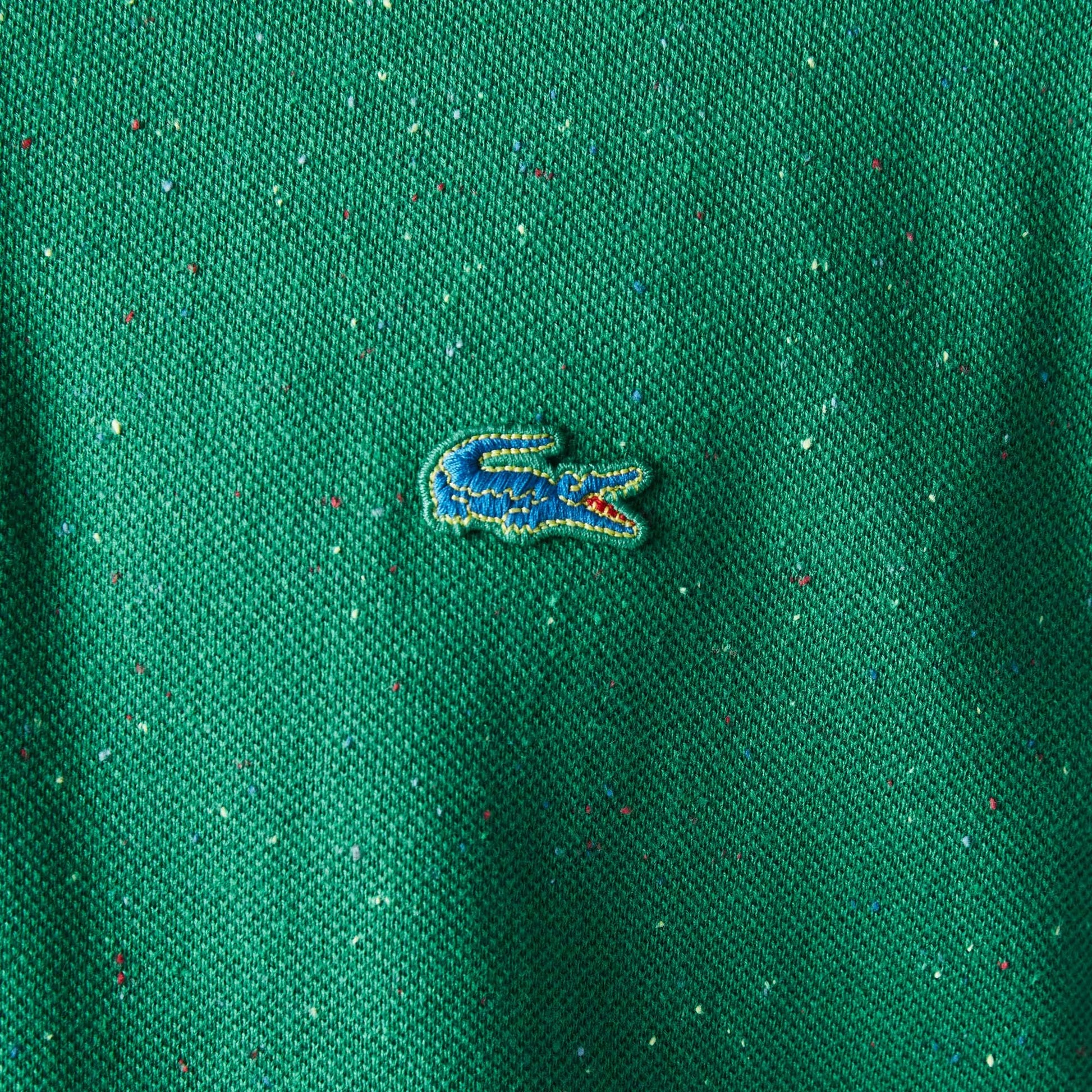 Green - Back - Lacoste Mens Speckle Cotton Pique Classic Polo Shirt