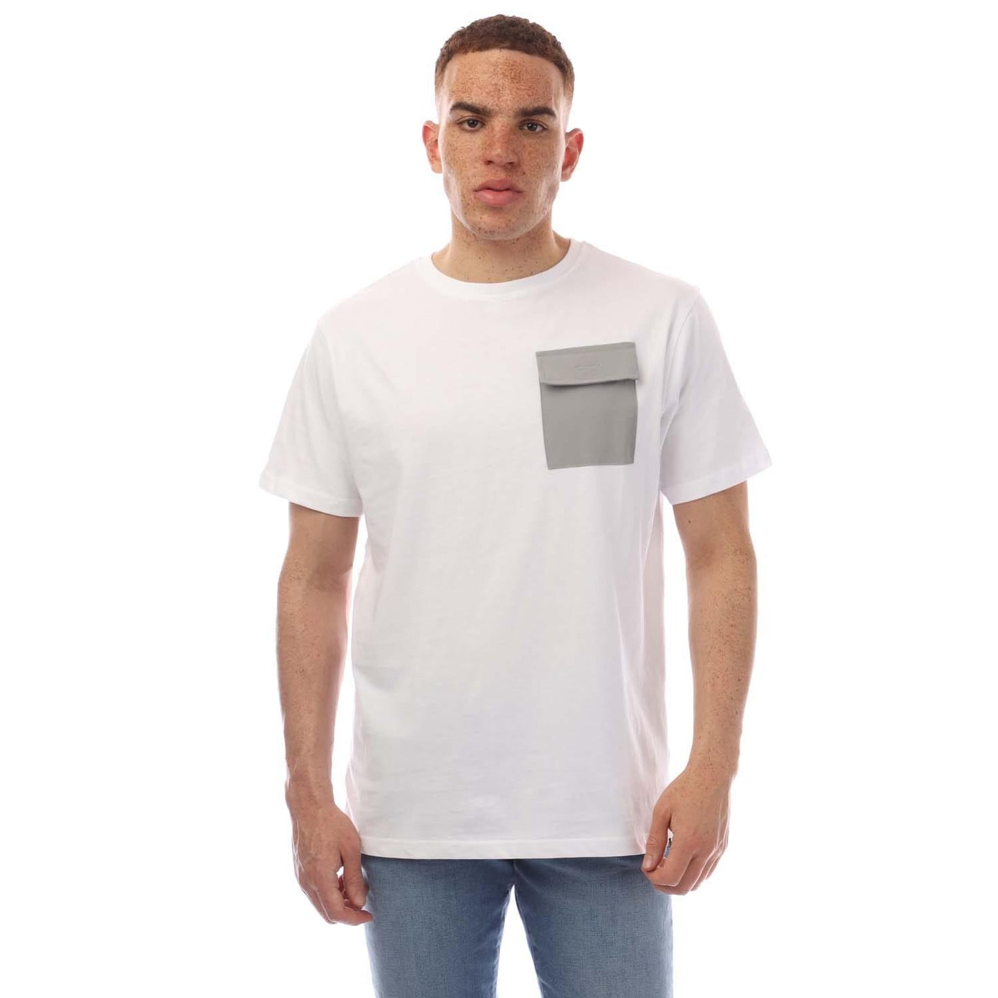 White - Front - Duck and Cover Mens Limatar T-Shirt