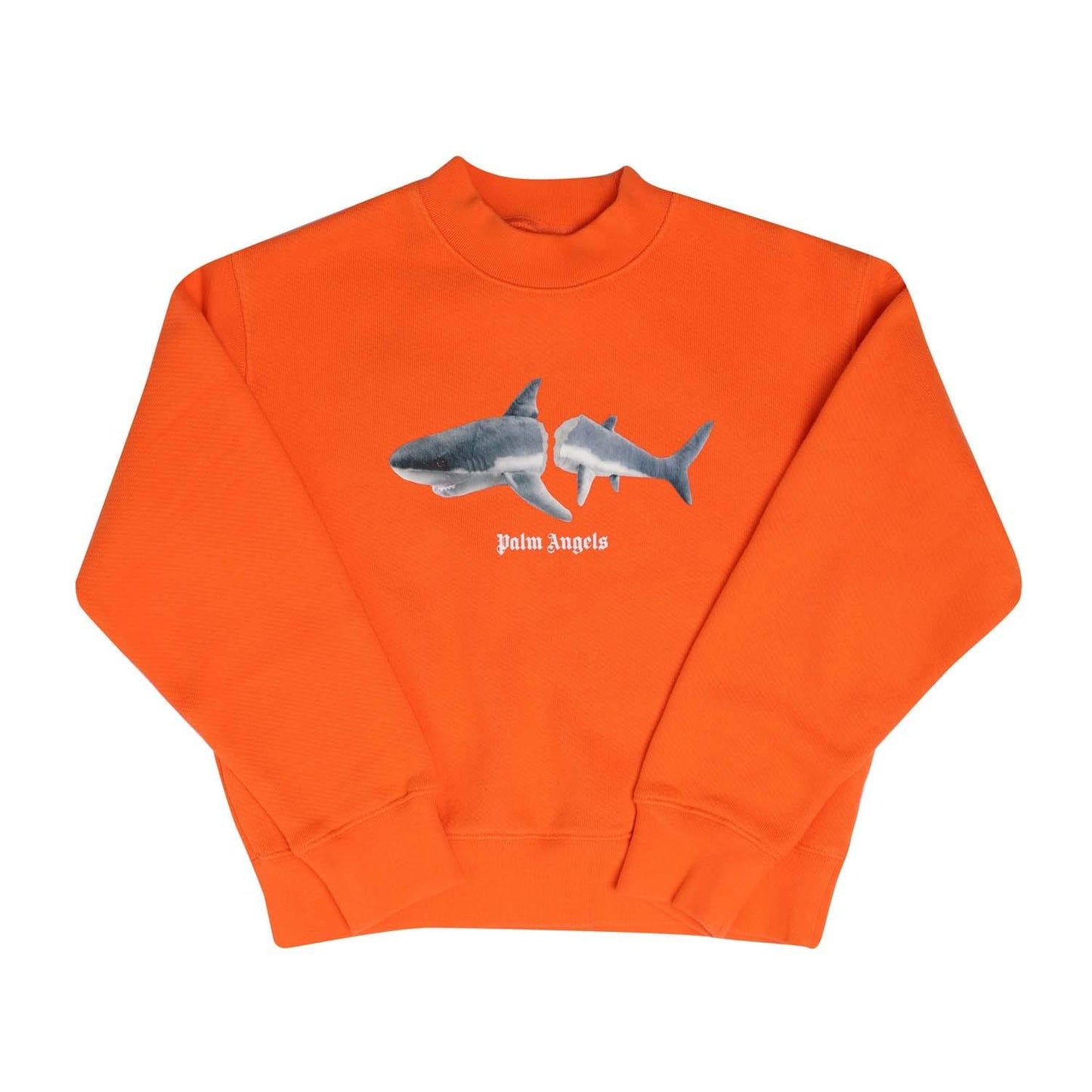 Orange - Front - Palm Angels Childrens-Kids Shark Crew Neck Sweatshirt