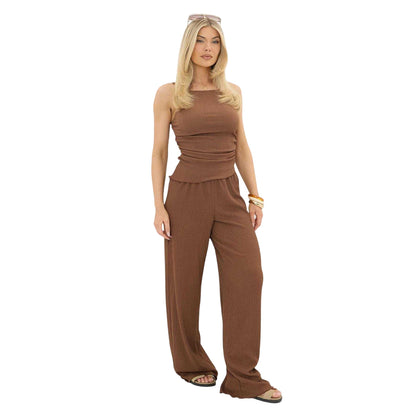 Brown - Side - I Saw It First Womens-Ladies Ruched Slim Camisole