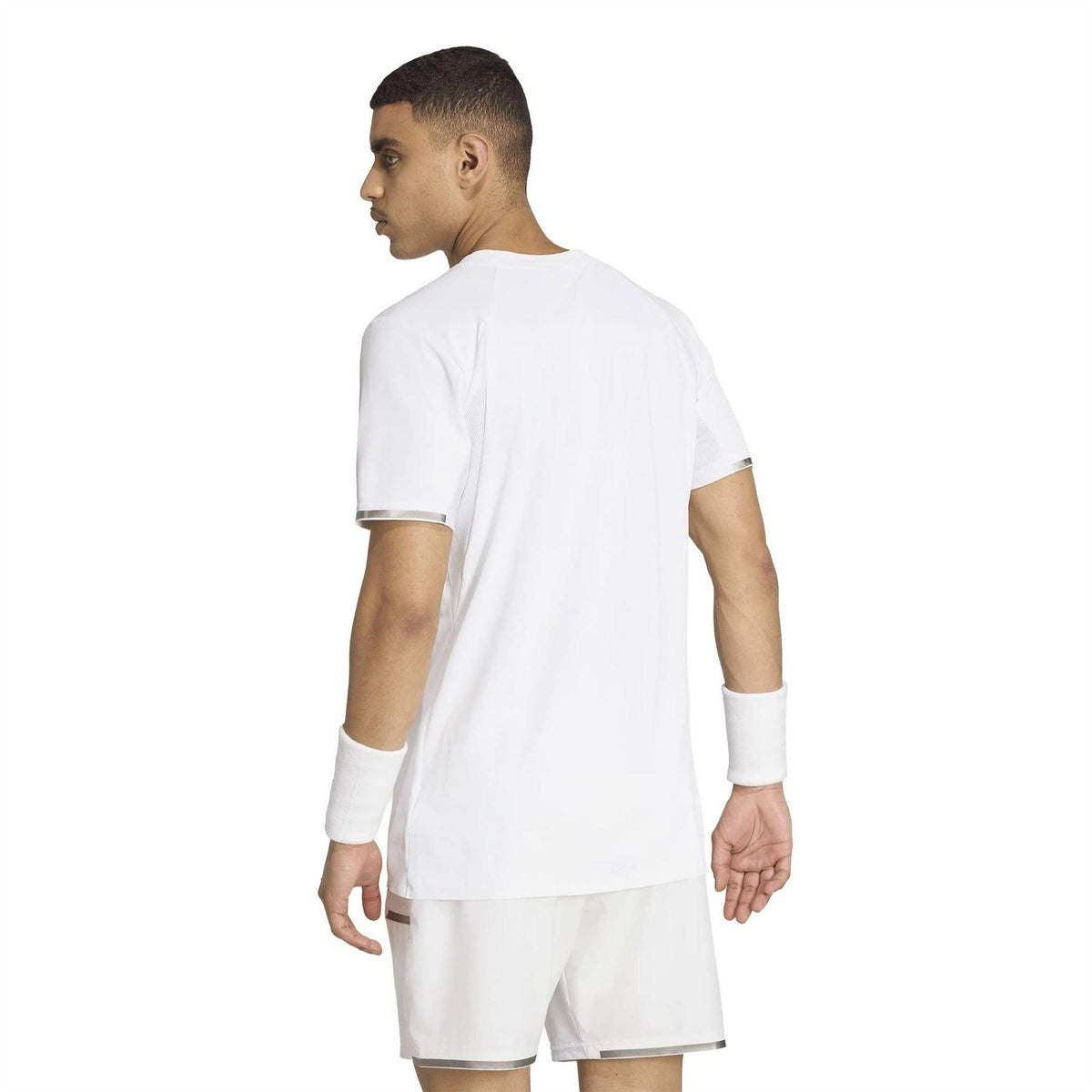 White - Back - Adidas Mens V Neck Competition T-Shirt