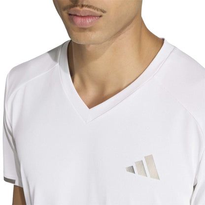 White - Lifestyle - Adidas Mens V Neck Competition T-Shirt