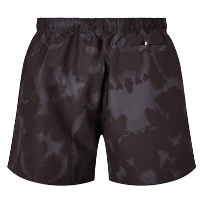 Dark Brown - Back - Hugo Mens Lionfish Tie Dye Swim Shorts