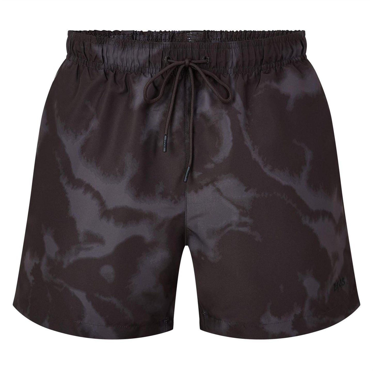 Dark Brown - Front - Hugo Mens Lionfish Tie Dye Swim Shorts