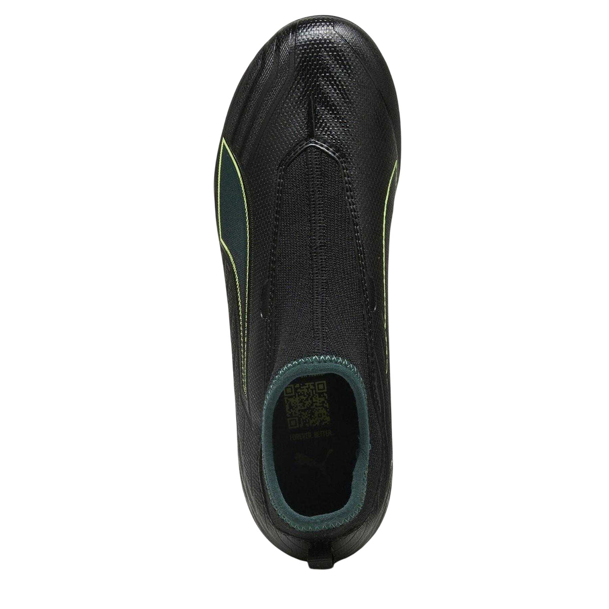 Black-Green - Side - Puma Childrens-Kids Ultra 6 Match+ Laceless Firm Ground Football Boots