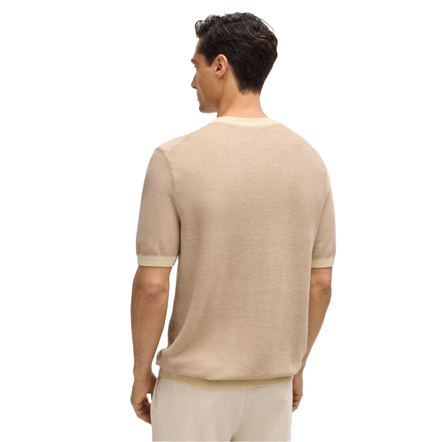 Beige - Back - Boss Mens Tantino T-Shirt