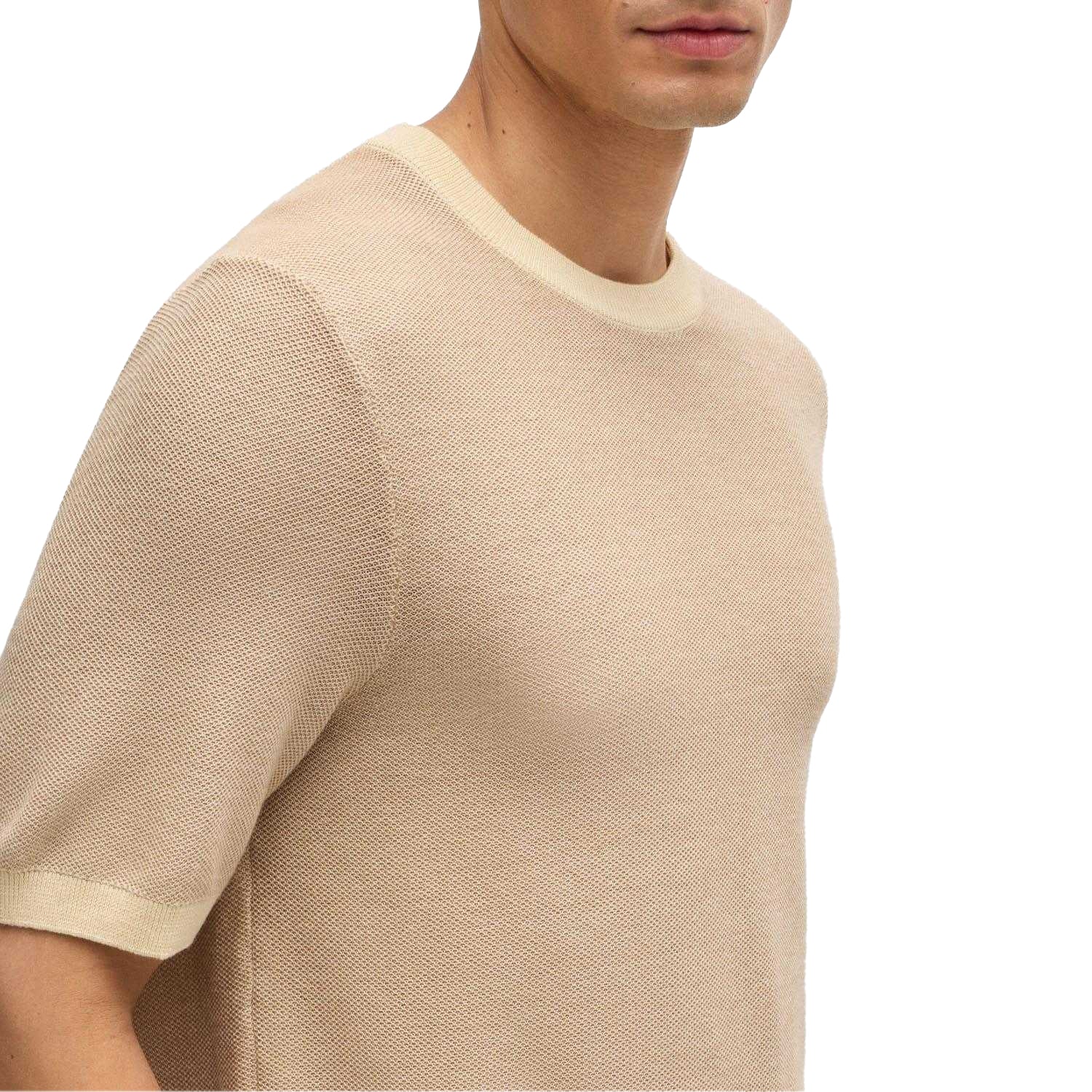 Beige - Side - Boss Mens Tantino T-Shirt