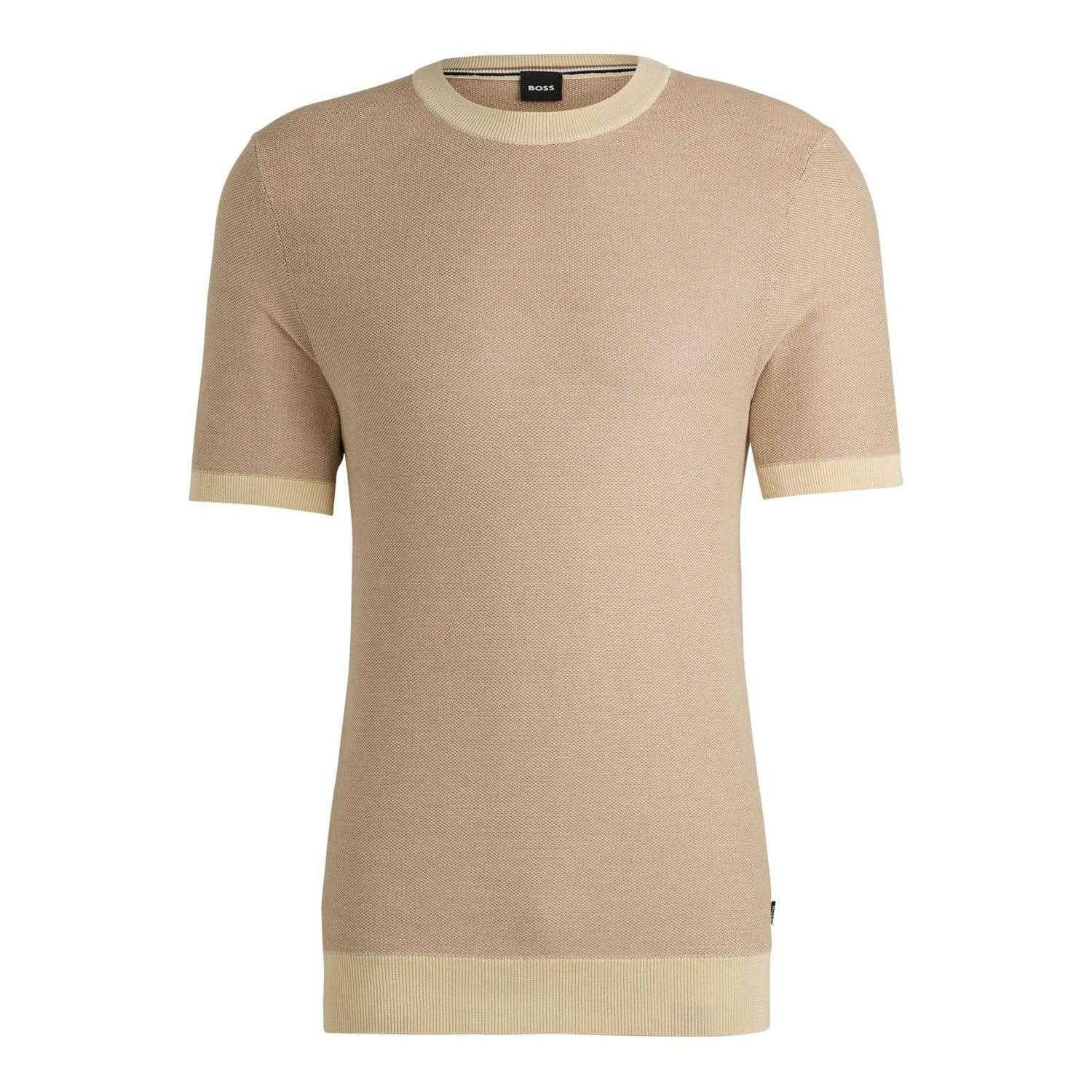 Beige - Front - Boss Mens Tantino T-Shirt
