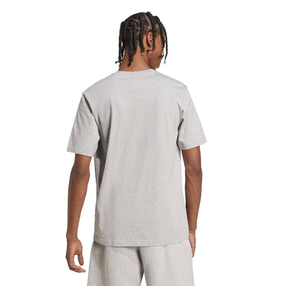 Medium Heather Grey - Back - Adidas Mens Essential T-Shirt