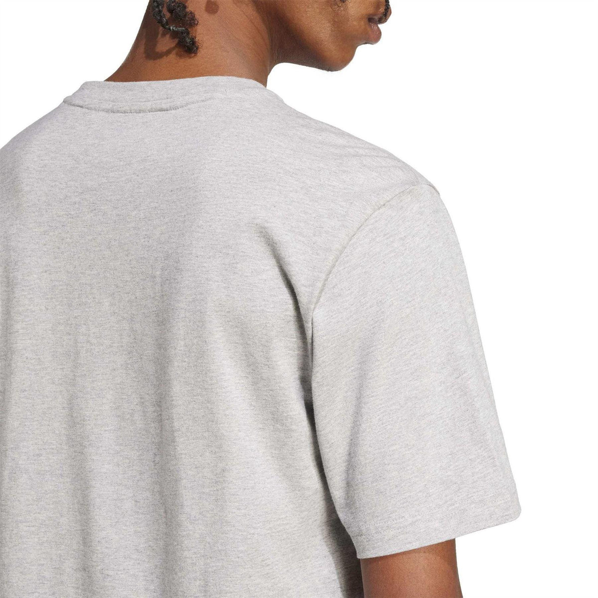 Medium Heather Grey - Side - Adidas Mens Essential T-Shirt