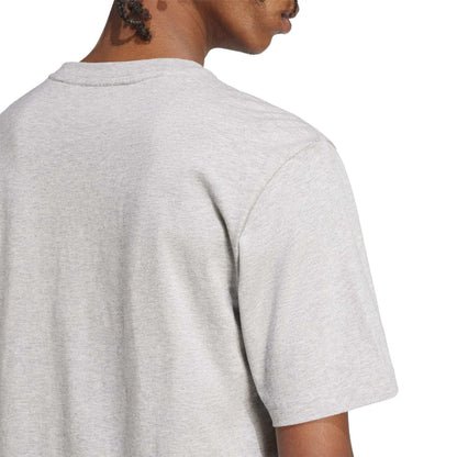 Medium Heather Grey - Side - Adidas Mens Essential T-Shirt