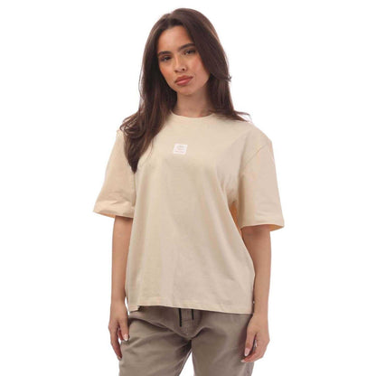 Natural - Front - Timberland Womens-Ladies Stack Logo T-Shirt