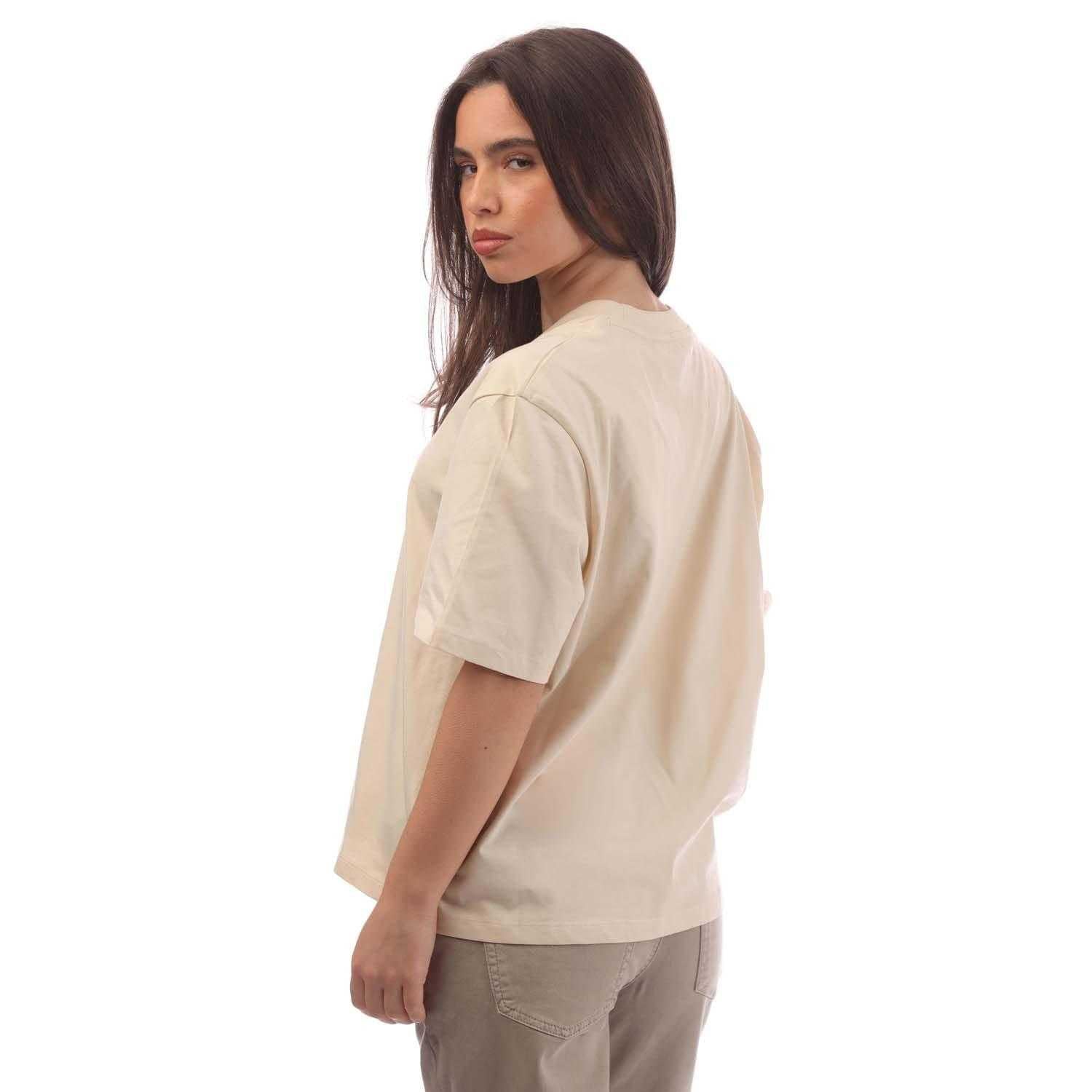 Natural - Back - Timberland Womens-Ladies Stack Logo T-Shirt