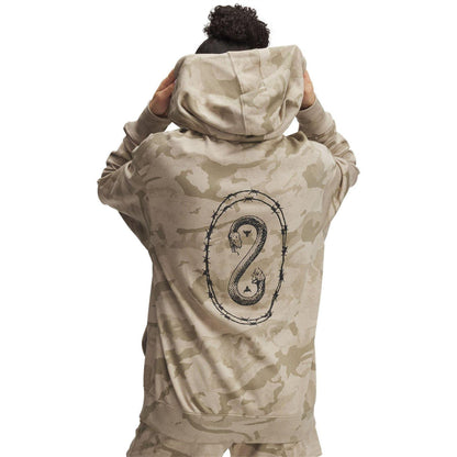 Brown - Back - Under Armour Womens-Ladies Project Rock French Terry Full Zip Hoodie